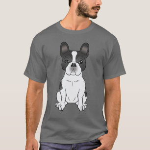 Svart Piebald Fransk Bulldog / Fransk Bulldogg Söt T Shirt