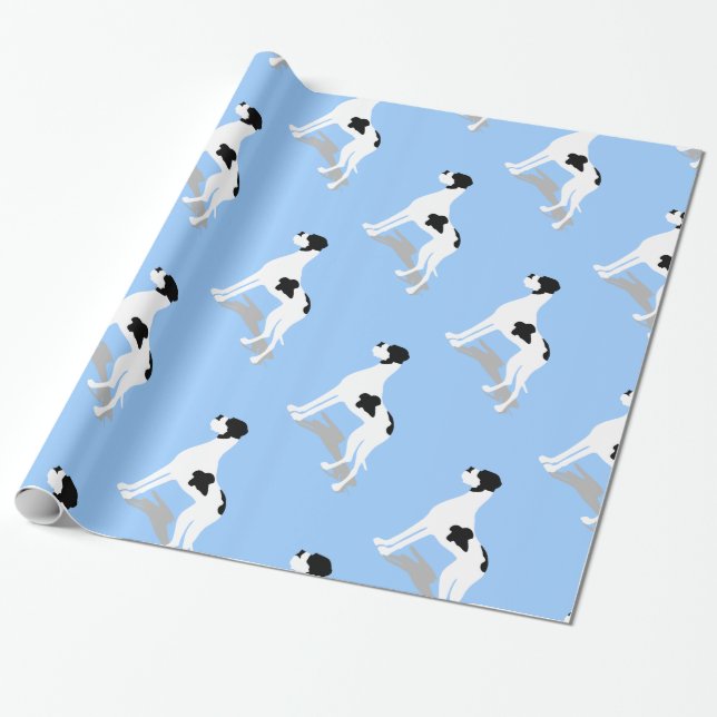 Svart Piebald Grand Danois Presentpapper (Utrullad)