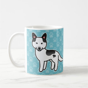 Svart Piebald Tecknad Sibirisk Husky Kaffemugg