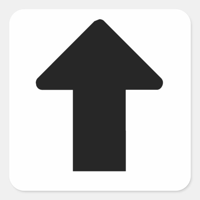 Svart pil fyrkantigt klistermärke (Framsida)