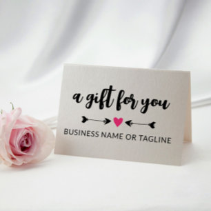 Svart pilar Shock rosa Heart Cute Gift Certificate Kort