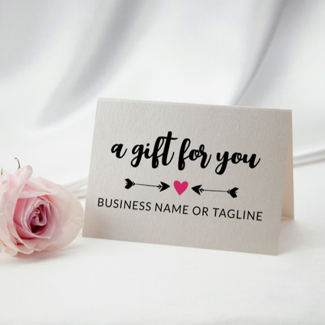 Svart pilar Shock rosa Heart Cute Gift Certificate Kort (Skapare uppladdad)