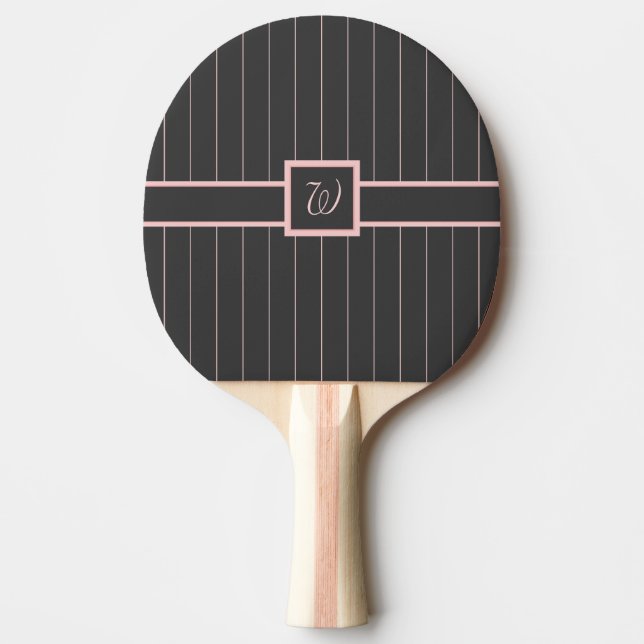 Svart pingpongracket med rosa rand pingisracket (Framsidan)