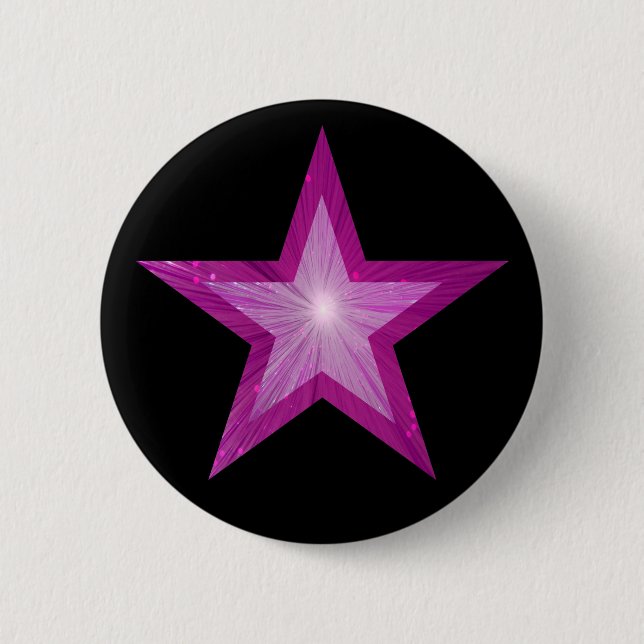 Svart Pink Star-knapp Knapp (Framsida)