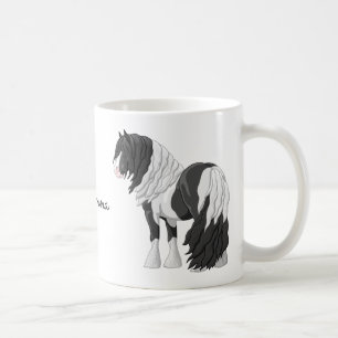 Svart Pinto Piebald Gypsy Vanner Draft Hors Kaffemugg