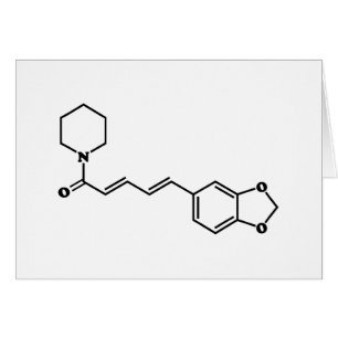 Svart pipett Piperin Molecular Chemical Formula Hälsningskort