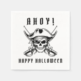 Svart Pirat Skalle Halloweenfest Pappersservett