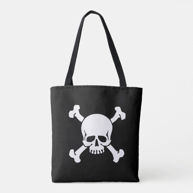 Svart, Pirat, Skull och Crossbone, Flagga Tygkasse (Baksida)