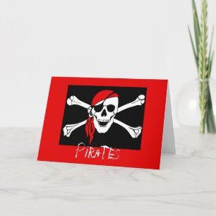 Svart pirater - och röd piratskalle kort