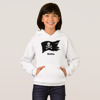 Svart piratflagga design t shirt