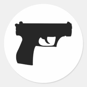Svart pistol - pistol runt klistermärke