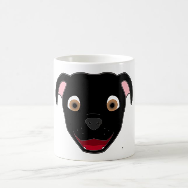 Svart Pitbull ansikte Kaffemugg (Center)
