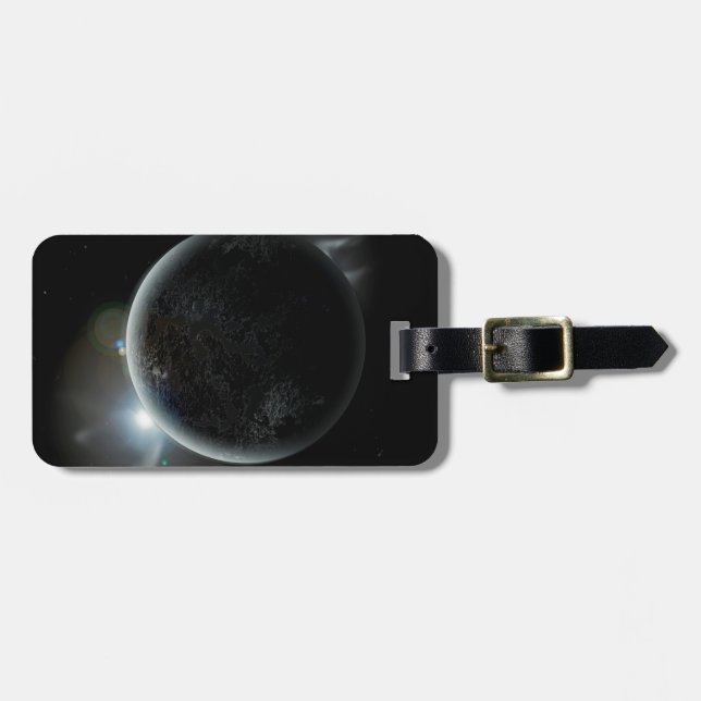 Svart planet 3d-illustration i universum bagagebricka (Horisontell Framsida)