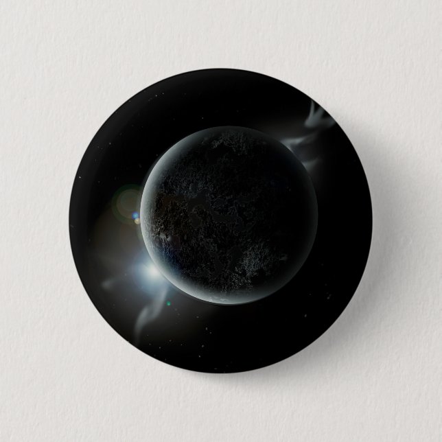 Svart planet 3d-illustration i universum knapp (Framsida)