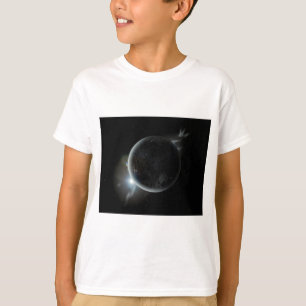 Svart planet 3d-illustration i universum t shirt