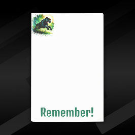 Svart platta med grönt | post-it block