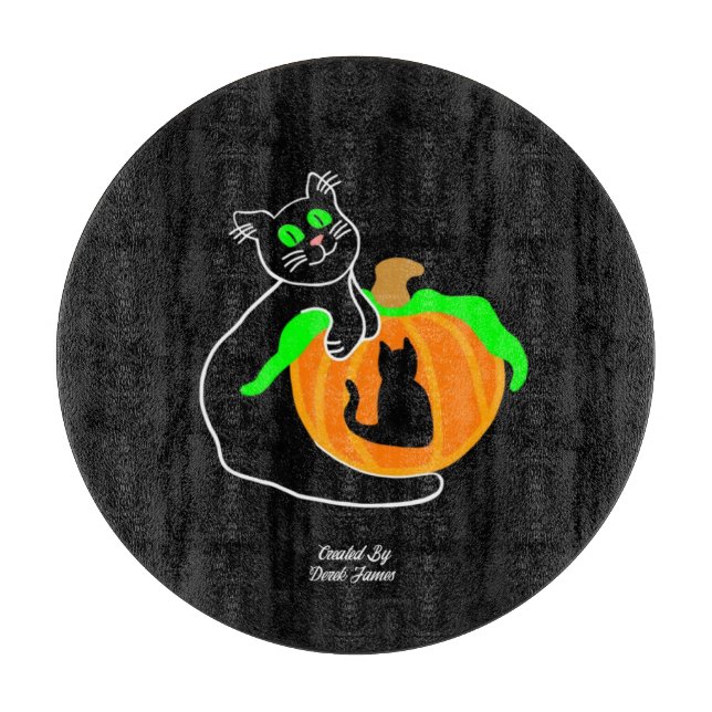 Svart plattor (30,4 cm) av glas (Pumpkin) (Framsidan)