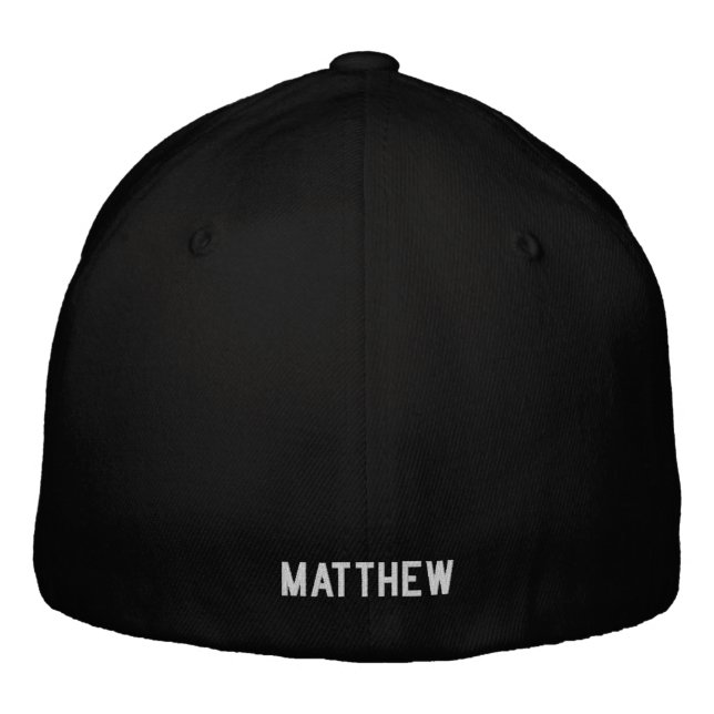 Svart Pojkvän Födelsårets Förnamn Personliggjord Broderad Keps (Baksida)