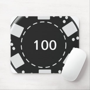 Svart Poker Chip Musmatta