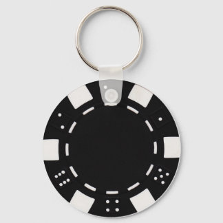 svart poker chip nyckelring