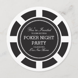 Svart Poker-inbjudan till Chip-spelfest Inbjudningar