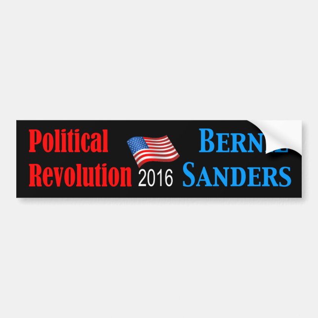 Svart politisk Rev.Bernie Bildekal (Framsidan)