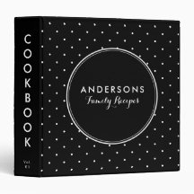 Svart Polka dots-familjerecokbok för hämtning av r