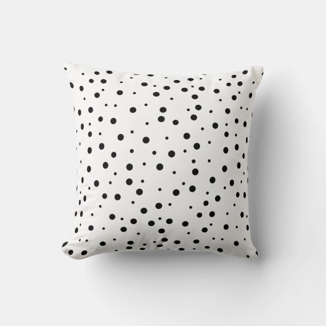 Svart Polka dots (lägg till andra Färg) Kudde (Framsida)