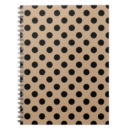 Svart polka dots på beige anteckningsbok