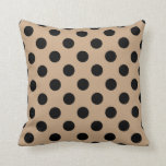 Svart polka dots på beige kudde<br><div class="desc">Svart polka dots på beige</div>