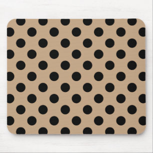 Svart polka dots på beige musmatta