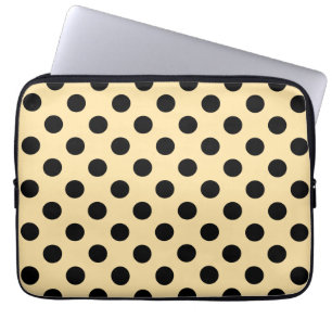 Svart polka dots på blekens gult laptop fodral
