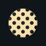 Svart polka dots på blekens gult magnet<br><div class="desc">Svart polka dots på blekens gult</div>