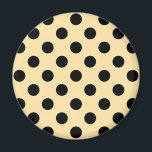 Svart polka dots på blekens gult magnet<br><div class="desc">Svart polka dots på blekens gult</div>