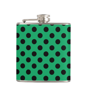 Svart polka dots på färsk grönt fickplunta