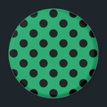 Svart polka dots på färsk grönt magnet<br><div class="desc">Svart polka dots på färsk grönt</div>