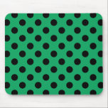 Svart polka dots på färsk grönt musmatta<br><div class="desc">Svart polka dots på färsk grönt</div>
