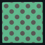 Svart polka dots på färsk grönt underlägg sten<br><div class="desc">Svart polka dots på färsk grönt</div>