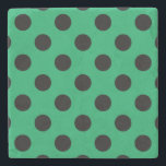 Svart polka dots på färsk grönt underlägg sten<br><div class="desc">Svart polka dots på färsk grönt</div>