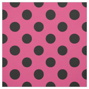 Svart polka dots på fuchsia tyg