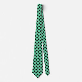 Svart polka dots på mynta grönt slips