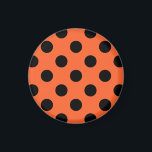 Svart polka dots på orange magnet<br><div class="desc">Svart polka dots på orange</div>