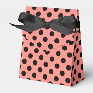 Svart polka dots på persikor presentaskar