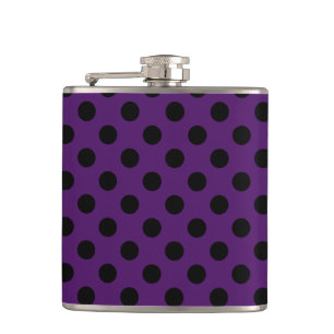 Svart polka dots på plommonets lila fickplunta