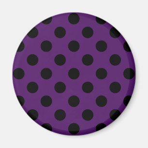 Svart polka dots på plommonets lila magnet