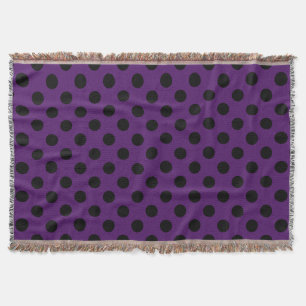 Svart polka dots på plommonets lila mysfilt