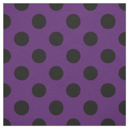 Svart polka dots på plommonlilor tyg