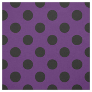Svart polka dots på plommonlilor tyg
