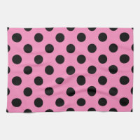 Svart polka dots på rosa