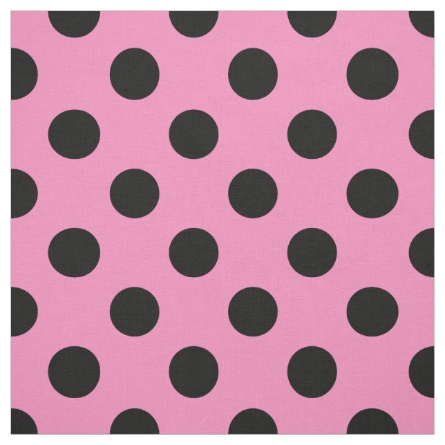 Svart polka dots på rosa tyg (Provkarta)